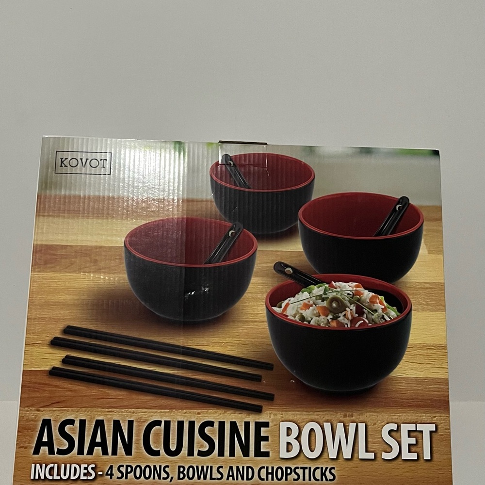 Kovot Asian Cuisine Bowl Set - Black and Red